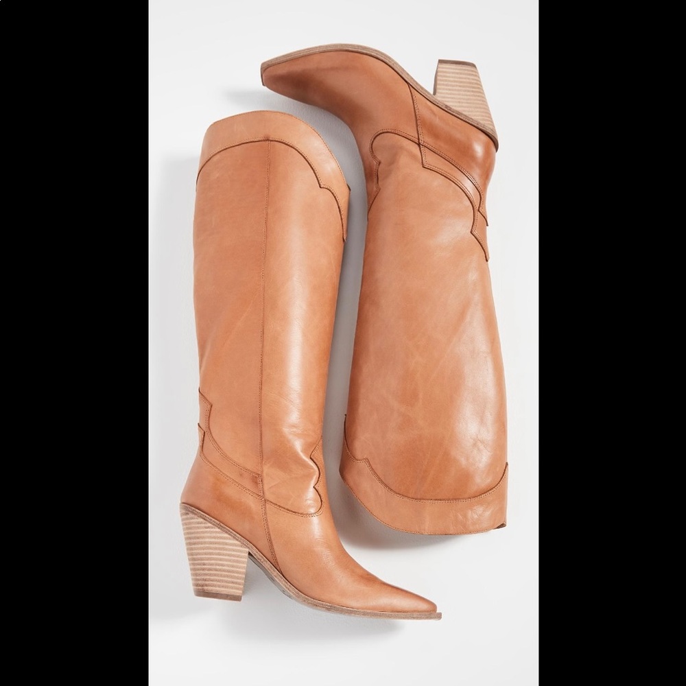 Sigerson Morrison heeled Cowboy Boots - Tan/Caramel color